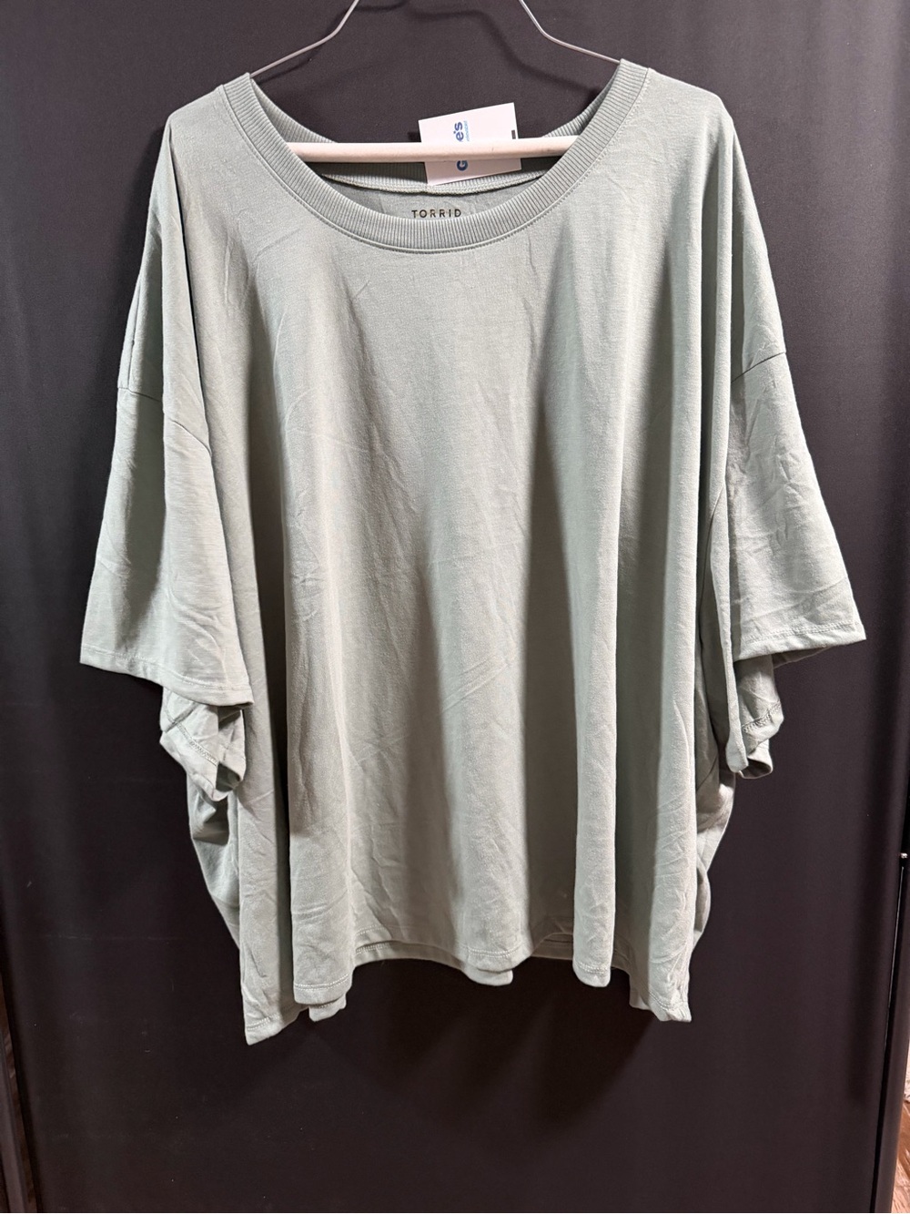 torrid Sage Green Oversized Scoop Neck Short Sleeve Top